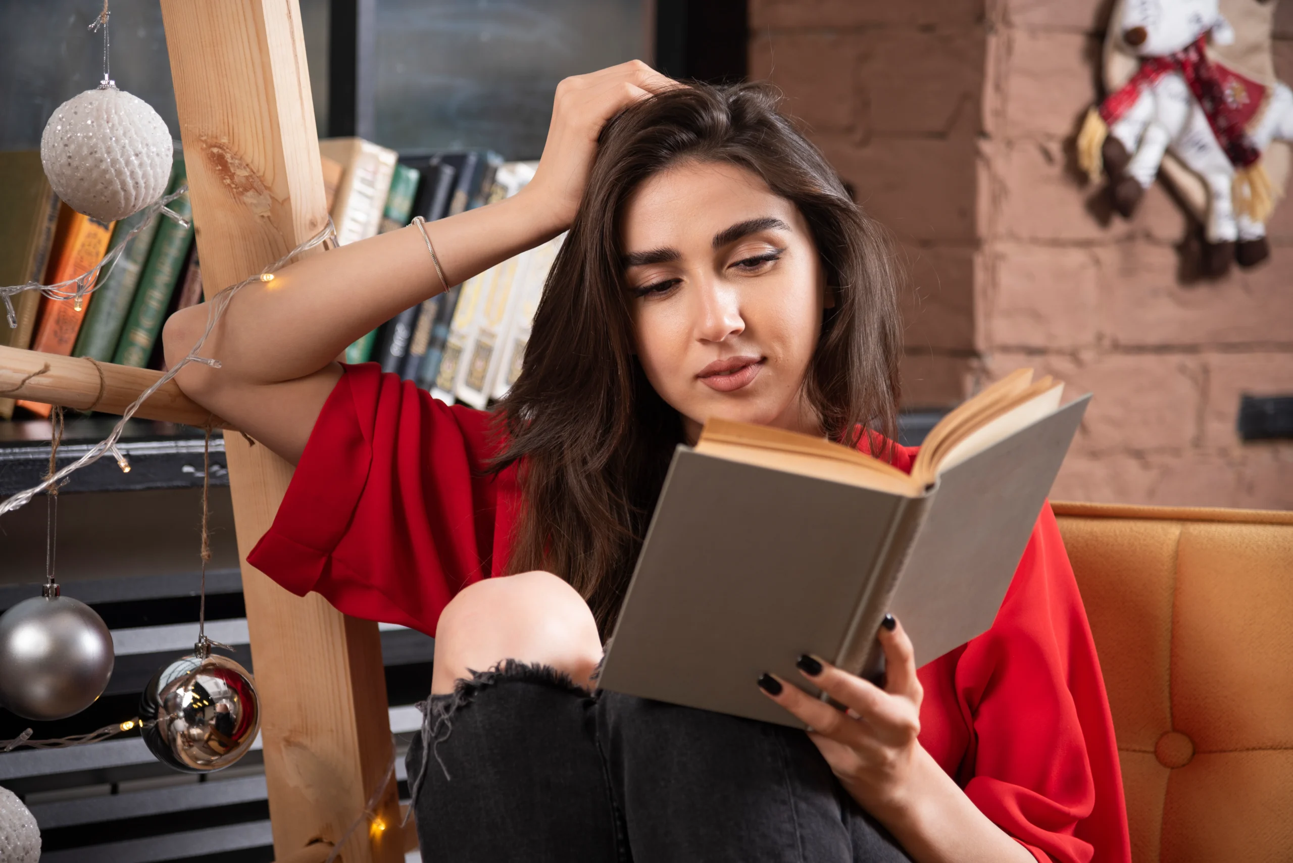 young-woman-model-sitting-reading-book